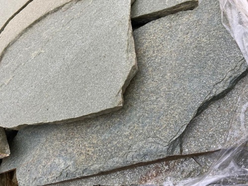 Плитняк златолит зелёный для цоколя, отмостки купить в Реже