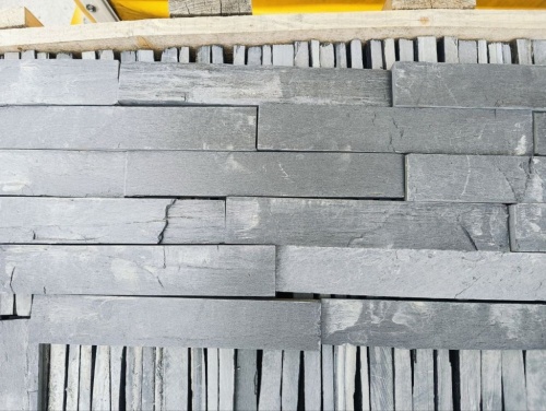 Плитка чёрная из натурального камня фасадная 30 см * 5 см, толщина 7 мм -30 мм купить в Реже