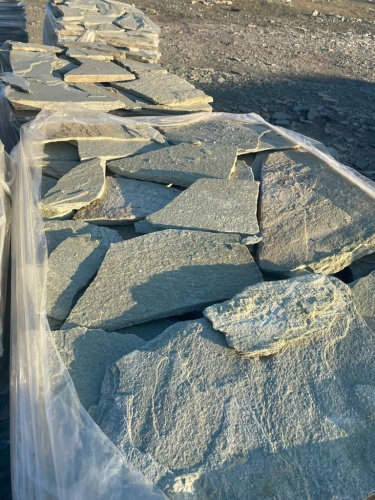 Плитняк златолит зелёный для цоколя, отмостки купить в Реже