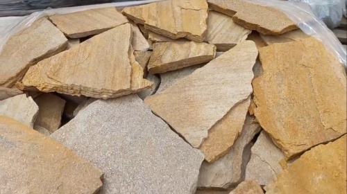 Плитняк златолит жёлтый для цоколя купить в Реже