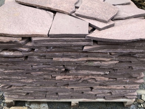 Плитняк лемезит бордовый для облицовки цоколя 20-25 мм  купить в Реже