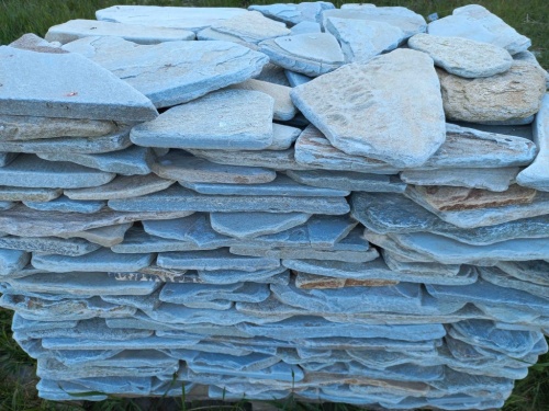 Плитняк златолит зелёный галтованный для цоколя купить в Реже