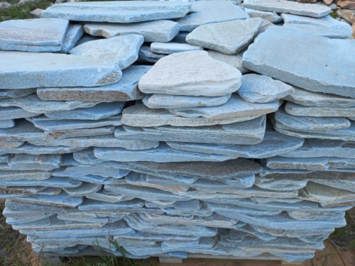 Плитняк златолит зелёный галтованный для цоколя купить в Реже